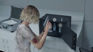 resident evil requiem cofre sala de controle de monitor